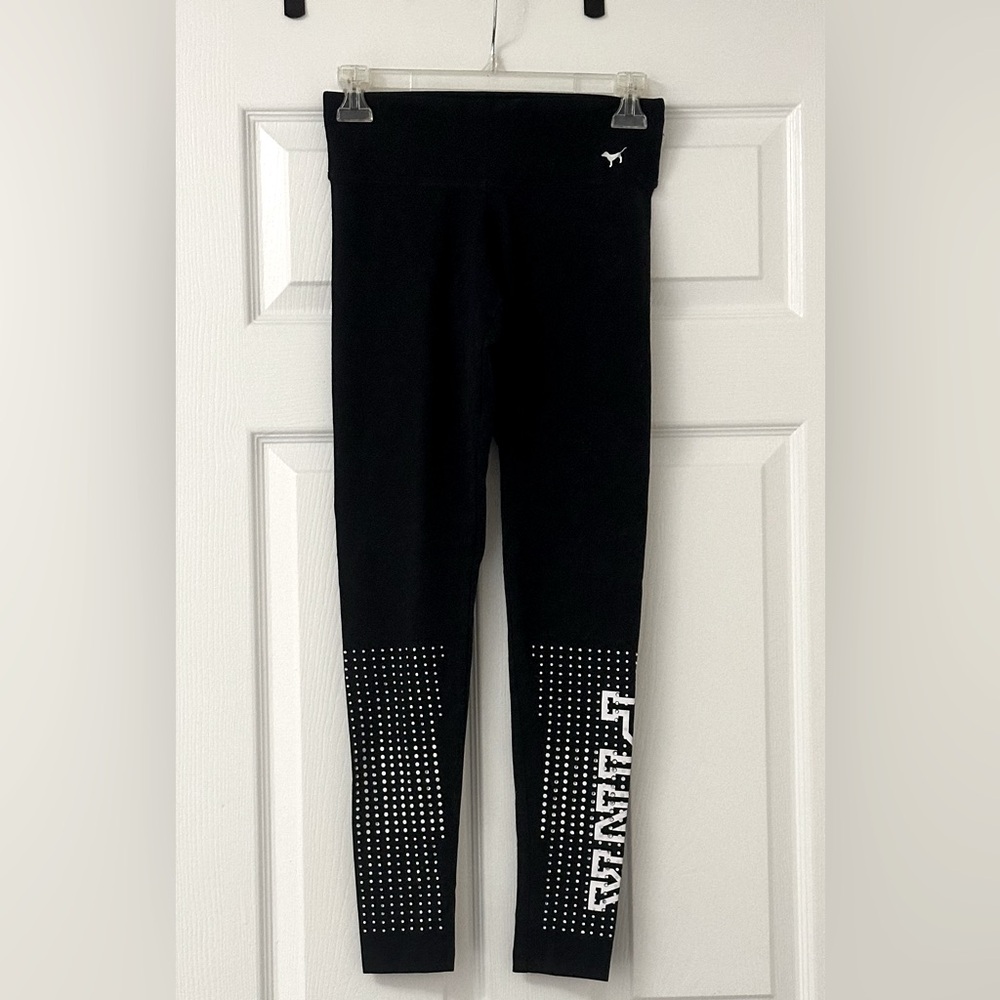 Victoria Secret PINK Rhinestone Black Yoga Leggings XS